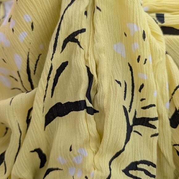 Free People Yellow Mini Dress with Black Floral Pattern - Picture 8 of 8